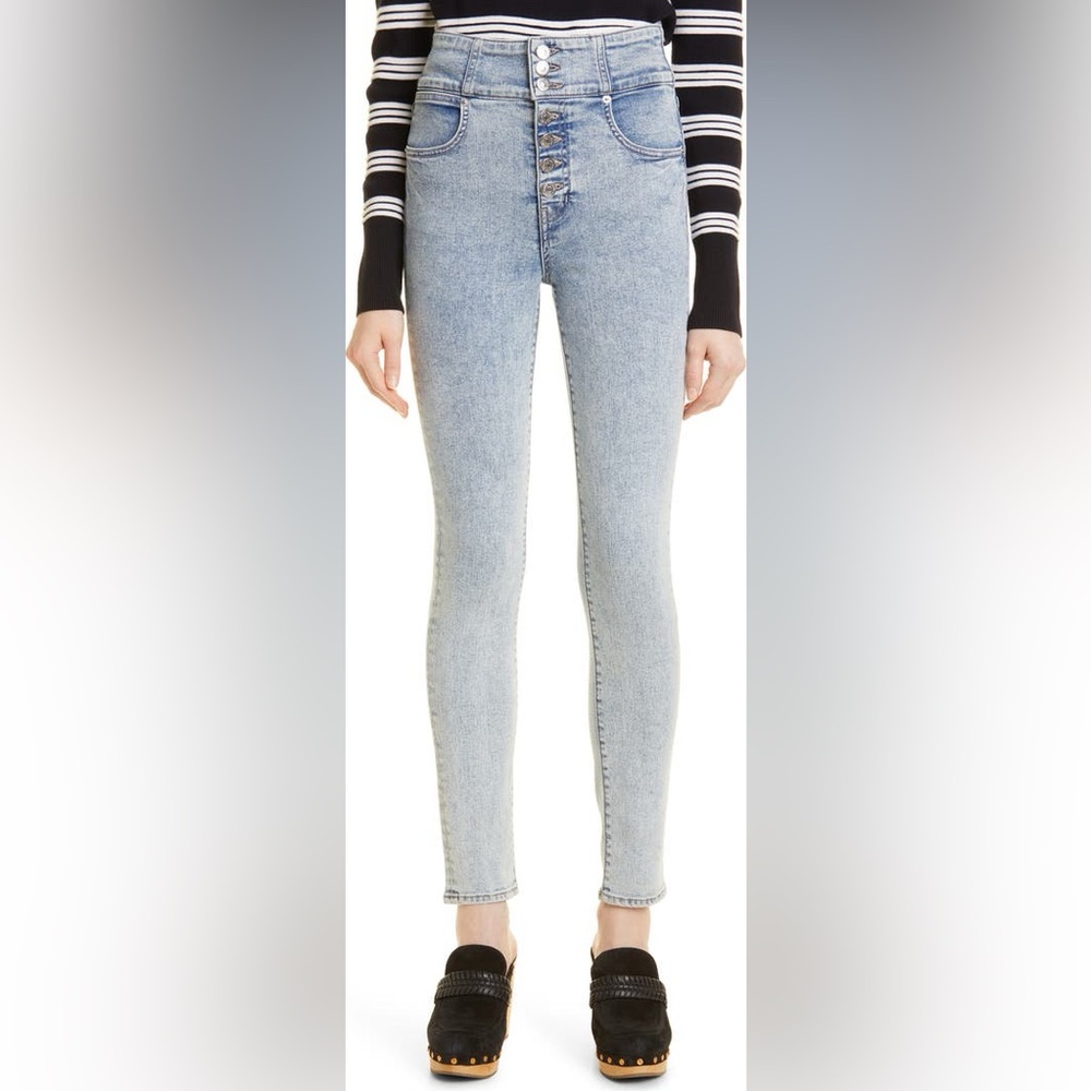 Veronica Beard Katherine Corset Extra High Rise Skinny Jeans